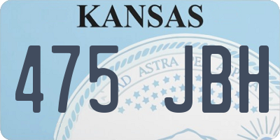 KS license plate 475JBH