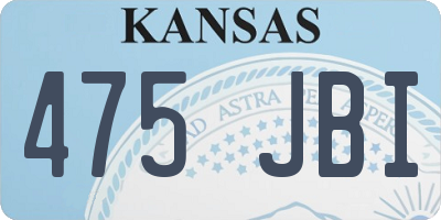 KS license plate 475JBI
