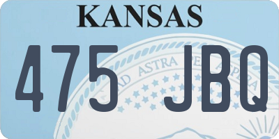 KS license plate 475JBQ