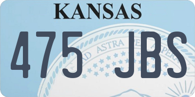 KS license plate 475JBS