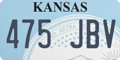 KS license plate 475JBV