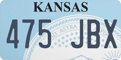 KS license plate 475JBX