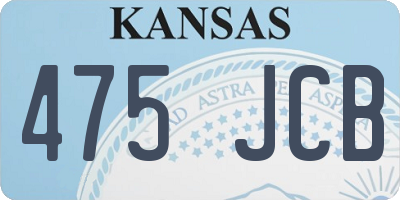 KS license plate 475JCB