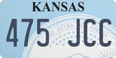 KS license plate 475JCC