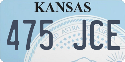 KS license plate 475JCE