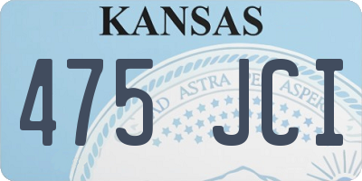 KS license plate 475JCI