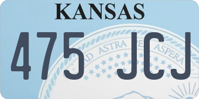 KS license plate 475JCJ