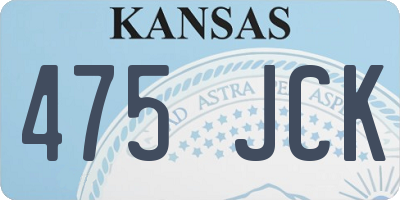 KS license plate 475JCK