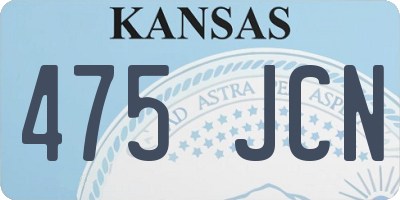 KS license plate 475JCN