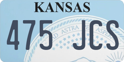 KS license plate 475JCS