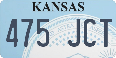 KS license plate 475JCT