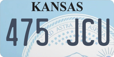 KS license plate 475JCU