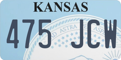 KS license plate 475JCW