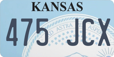 KS license plate 475JCX