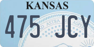 KS license plate 475JCY