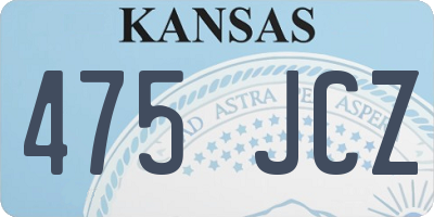 KS license plate 475JCZ