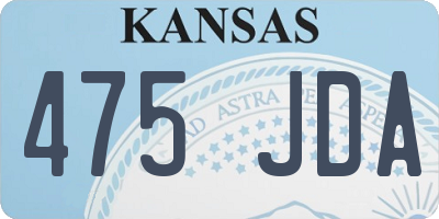 KS license plate 475JDA