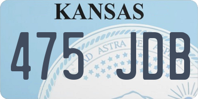 KS license plate 475JDB