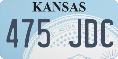 KS license plate 475JDC