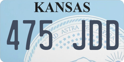 KS license plate 475JDD