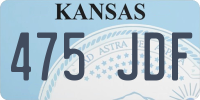 KS license plate 475JDF