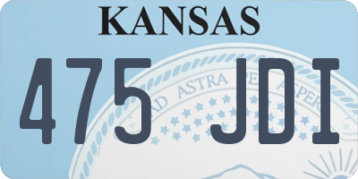 KS license plate 475JDI