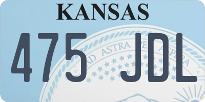 KS license plate 475JDL