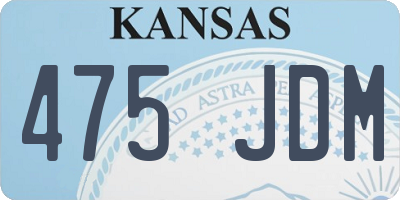 KS license plate 475JDM