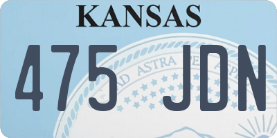 KS license plate 475JDN
