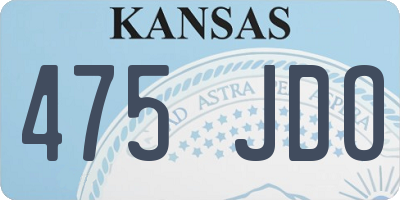 KS license plate 475JDO