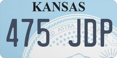 KS license plate 475JDP