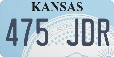KS license plate 475JDR