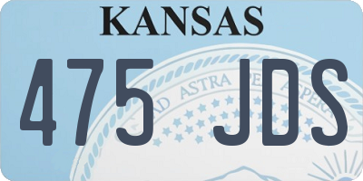 KS license plate 475JDS