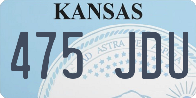 KS license plate 475JDU
