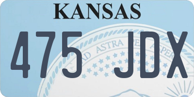 KS license plate 475JDX