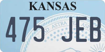 KS license plate 475JEB