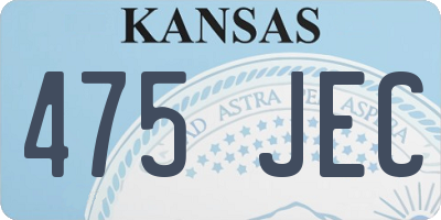 KS license plate 475JEC