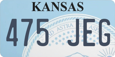 KS license plate 475JEG