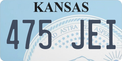 KS license plate 475JEI