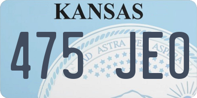 KS license plate 475JEO