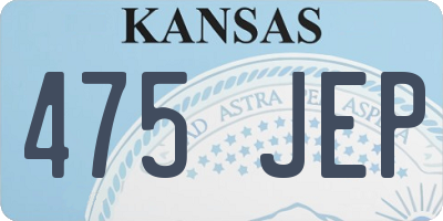 KS license plate 475JEP