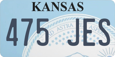 KS license plate 475JES