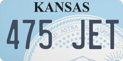 KS license plate 475JET