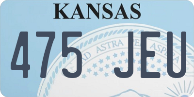 KS license plate 475JEU