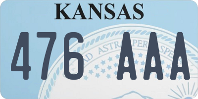 KS license plate 476AAA