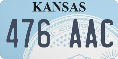 KS license plate 476AAC