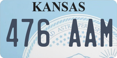 KS license plate 476AAM