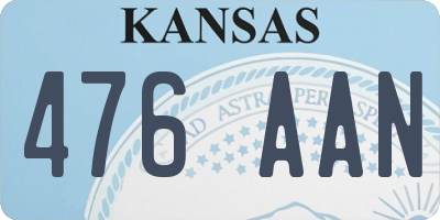 KS license plate 476AAN