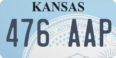 KS license plate 476AAP
