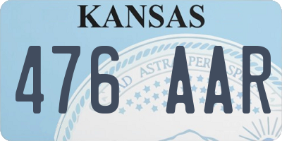 KS license plate 476AAR